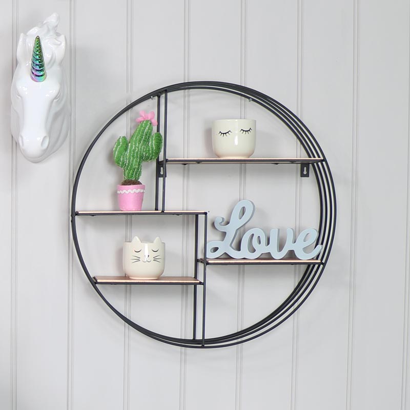 Black Copper Wire Metal Wall Shelf Flora Furniture