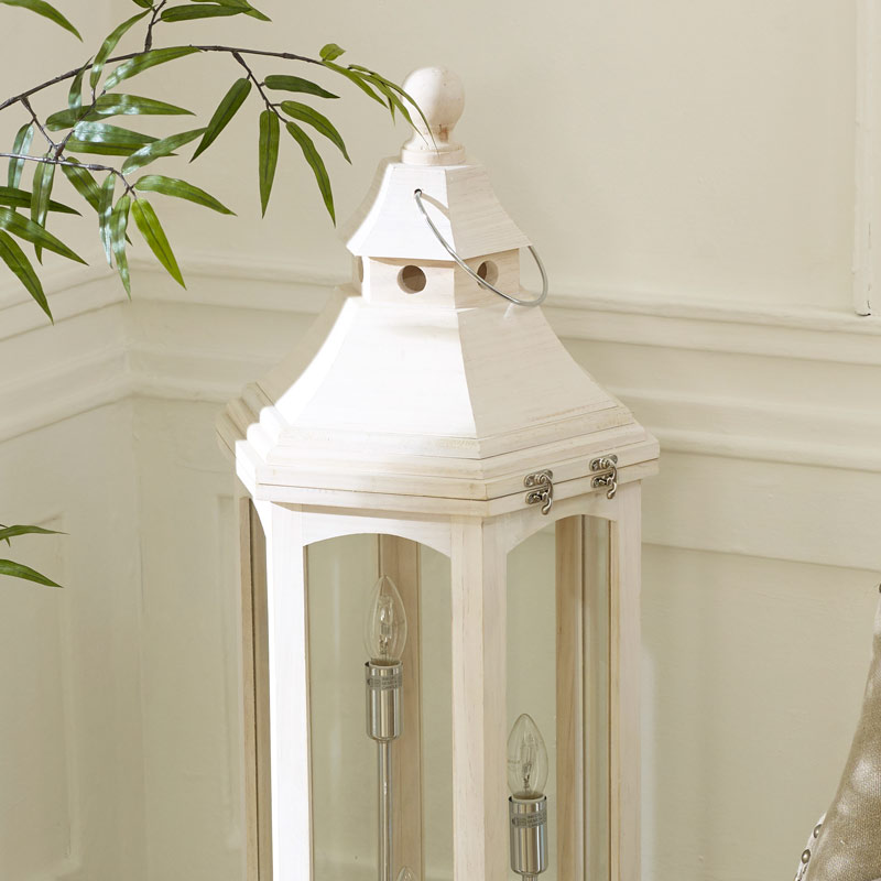 White Washed Wooden Lantern Floor Lamp Flora Furniture White Washed Wooden Lantern Floor Lamp, White Lantern Floor Lamp