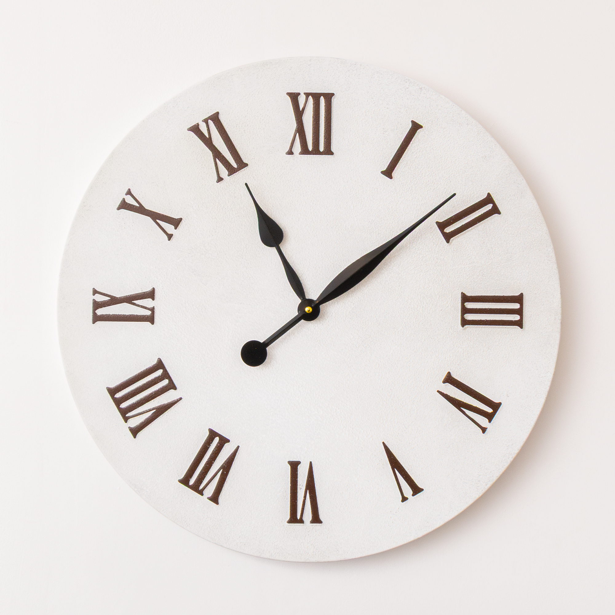 Large Metal White & Black Detailed Wall Clock - 60cm x 60cm
