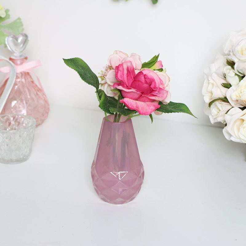 Small Pink Glass Bud Vase Small Pink Glass Bud Vase
