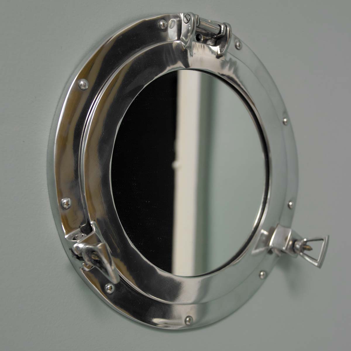 Silver Metal Porthole Mirror