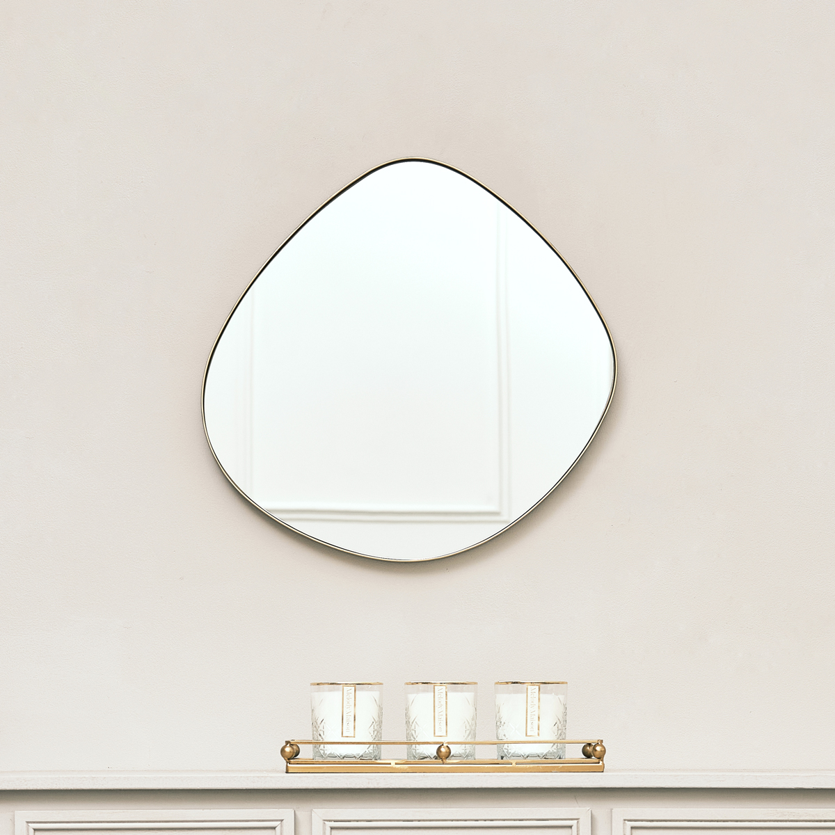 Gold Asymmetrical Pebble Wall Mirror 50cm x 50cm