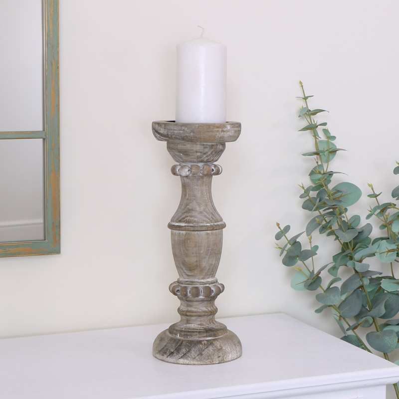 Tall Rustic Wooden Candle Holder Tall Rustic Wooden Candle Holder
