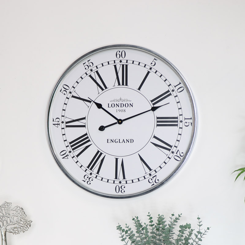 Silver Vintage London Wall Clock Silver Vintage London Wall Clock