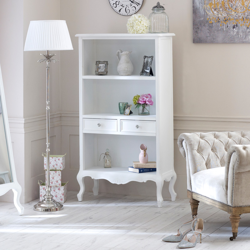 Elise White Range Bookcase With Drawers Flora Furniture