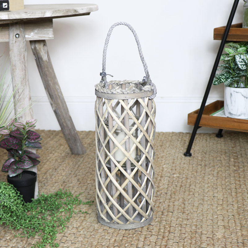 Tall Wicker Candle Lantern Tall Wicker Candle Lantern