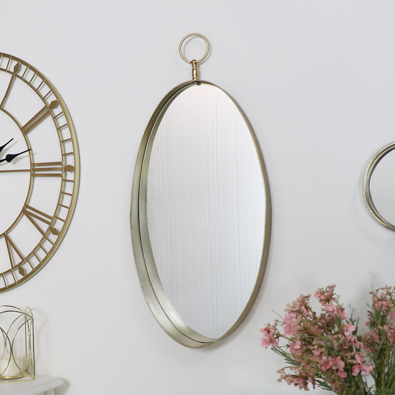 Large Gold Oval Wall Mirror Large Gold Oval Wall Mirror