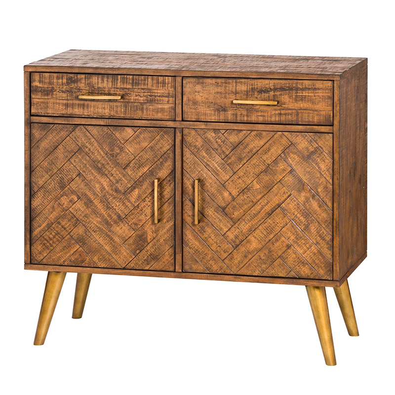 Wood & Gold 2 Door 2 Drawer Sideboard Wood & Gold 2 Door 2 Drawer Sideboard