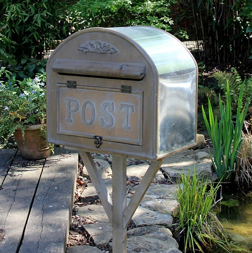 Free Standing Metal and Wood Post Box