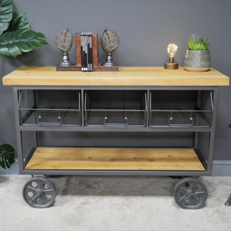 Large Industrial Trolley Style Console Storage Large Industrial Trolley Style Console Storage