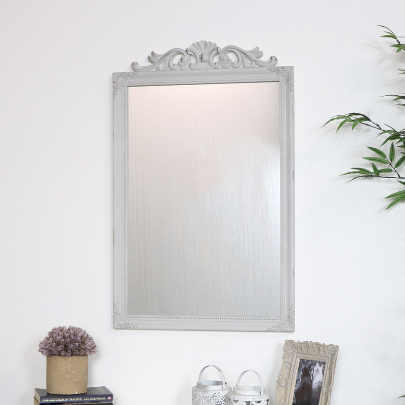 Ornate Vintage Taupe Wall Mirror 52cm x 82cm Ornate Vintage Taupe Wall Mirror 52cm x 82cm