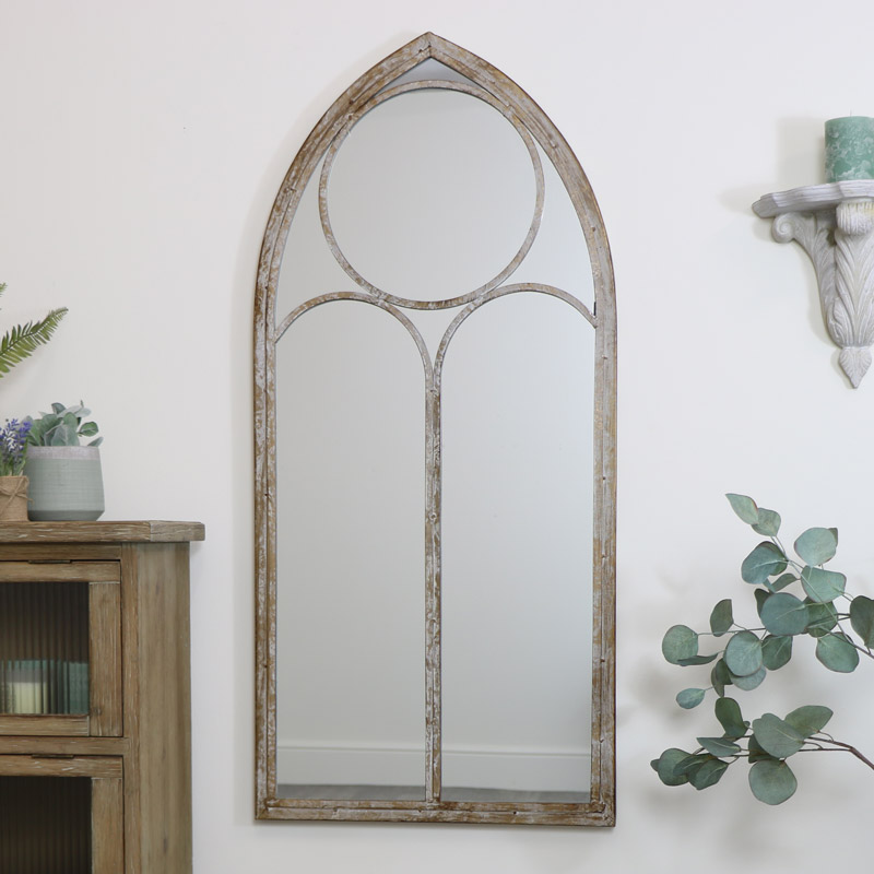 Rustic Arch Window Mirror 56cm x 122cm
