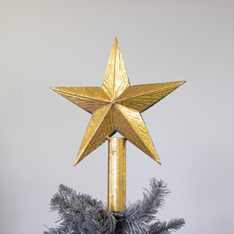 Gold Metal Star Tree Topper