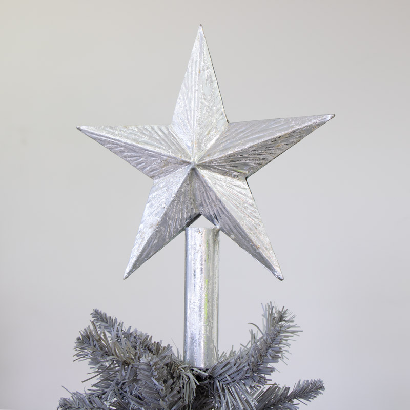 Silver Metal Star Tree Topper