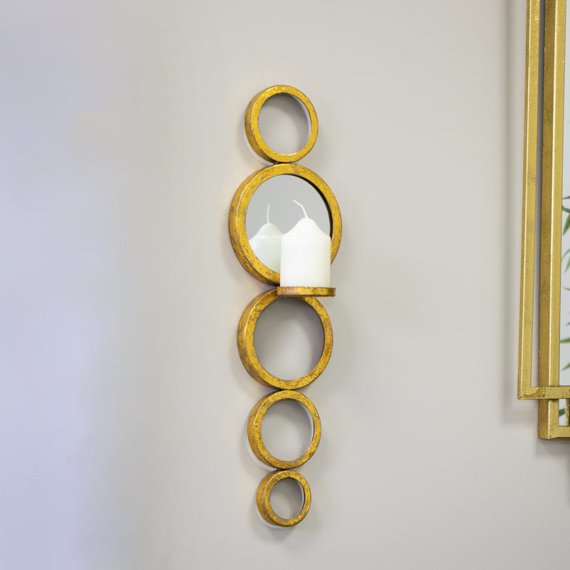 Gold Foiled Mirrored Wall Sconce 
