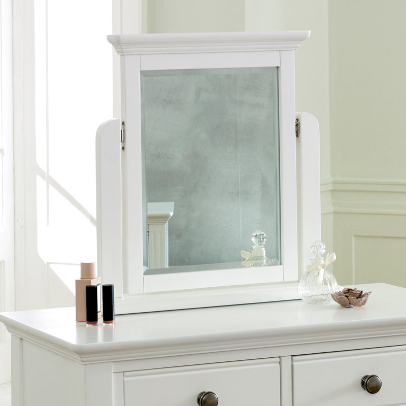 White Dressing Table Mirror Davenport Range Flora Furniture White Dressing Table Mirror Davenport, White Wooden Tabletop Vanity Mirror Drawer