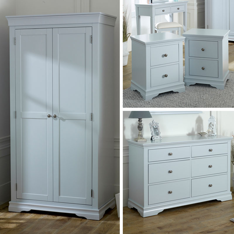 Grey Bedroom Furniture, Wardrobe, Large Chest of Drawers & Pair of Bedside Tables - Newbury Grey Range Grey Bedroom Furniture, Wardrobe, Large Chest of Drawers & Pair of Bedside Tables - Newbury Grey Range