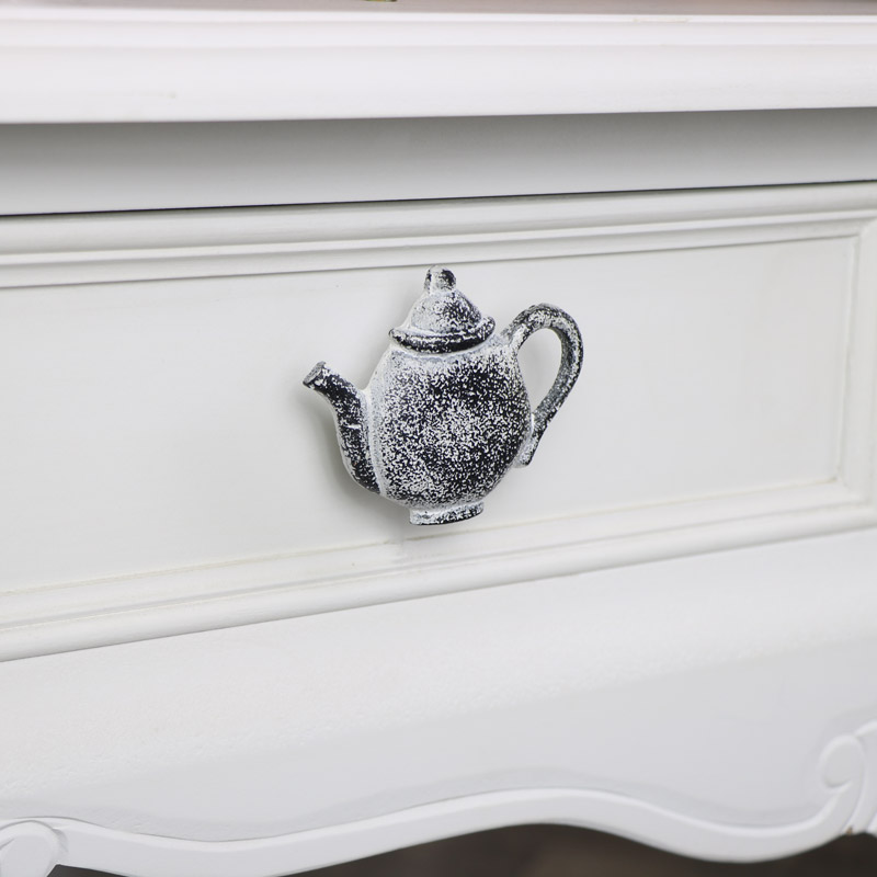 White Teapot Drawer Knob