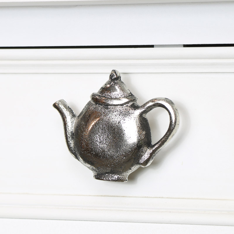 Silver Teapot Drawer Knob