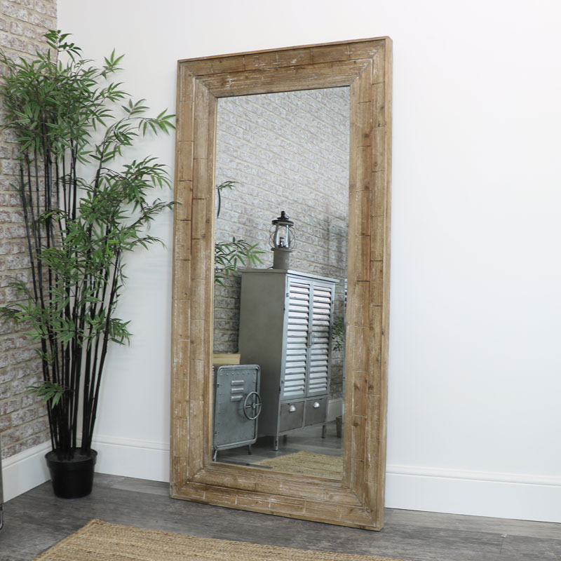 Extra Large Rustic Wooden Wall Mirror, Large Wooden Framed Wall Mirrors