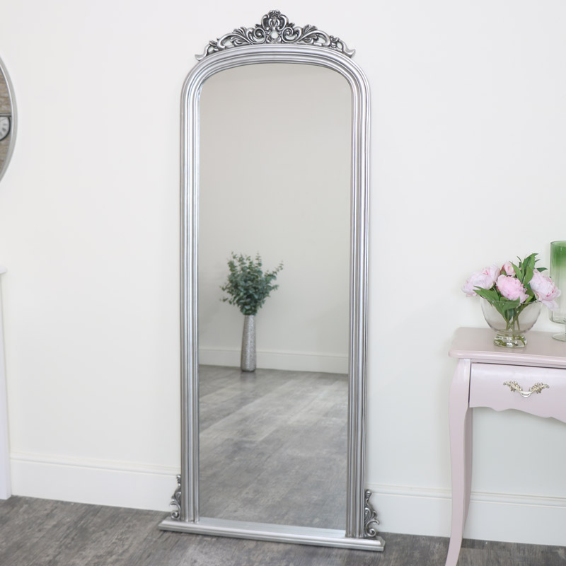 Tall Silver Ornate Vintage Wall / Leaner Mirror 80cm x 180cm Tall Silver Ornate Vintage Wall / Leaner Mirror 80cm x 180cm