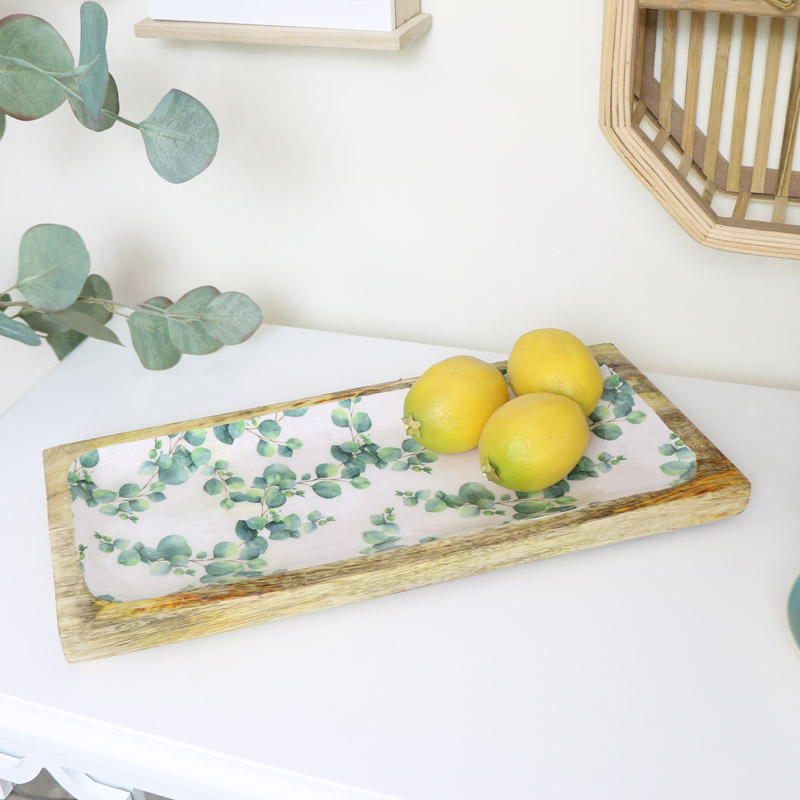 Wooden Eucalyptus Enameled Serving Tray Plate Wooden Eucalyptus Enameled Serving Tray Plate