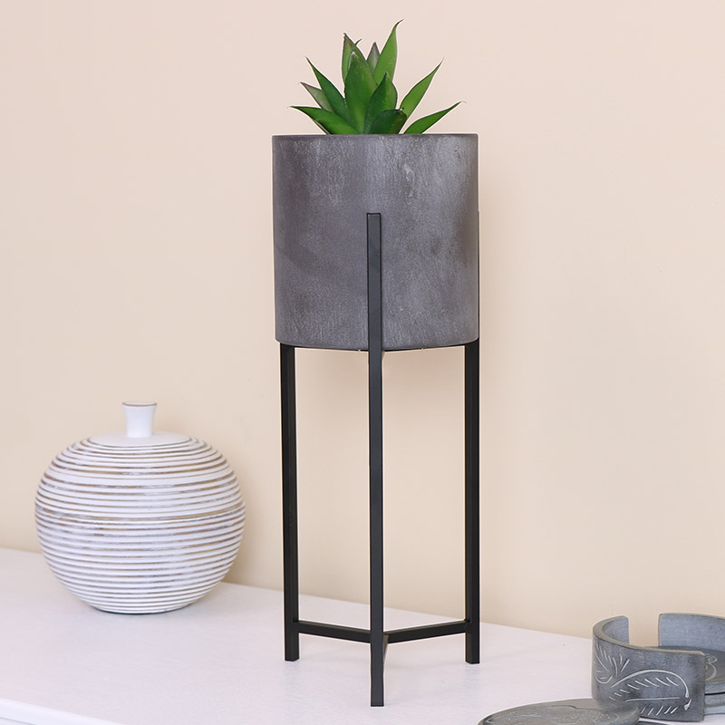 Large Black Metal Distressed Planter Large Black Metal Distressed Planter