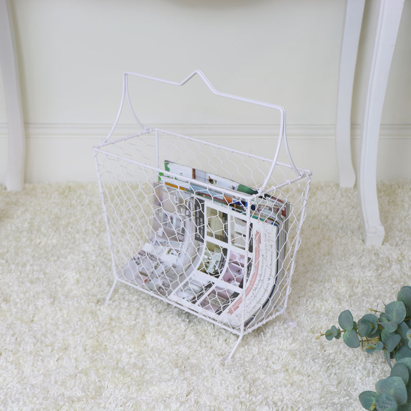 White Metal Magazine Rack White Metal Magazine Rack