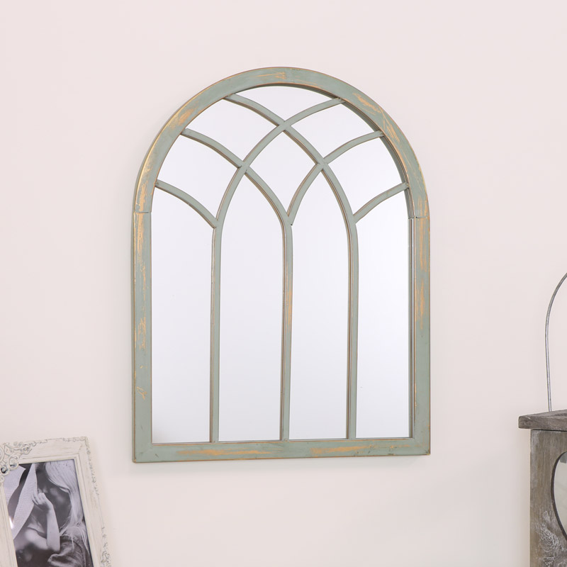 French Grey Arched Window Mirror 45cm x 35cm French Grey Arched Window Mirror 45cm x 35cm