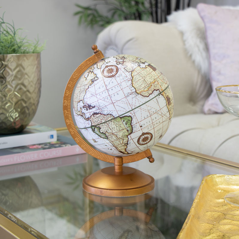 Pink Globe With Gold Frame 