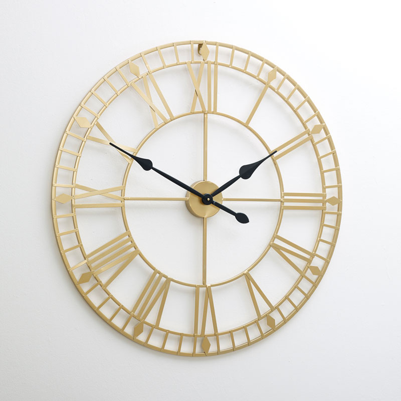 Large Gold Skeleton Wall Clock