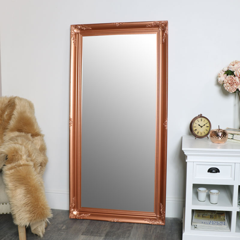 Large Ornate Copper Wall / Floor / Leaner Mirror 78cm x 158cm