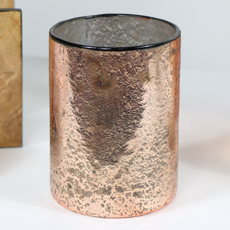 Large Copper Glass Candle Holder Large Copper Glass Candle Holder