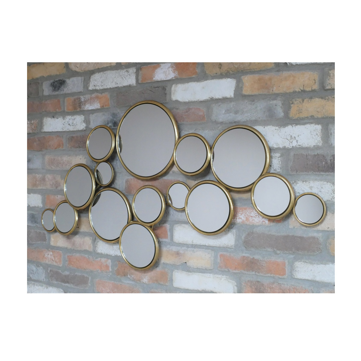 Gold Abstract Circles Wall Mirror 115cm x 55cm