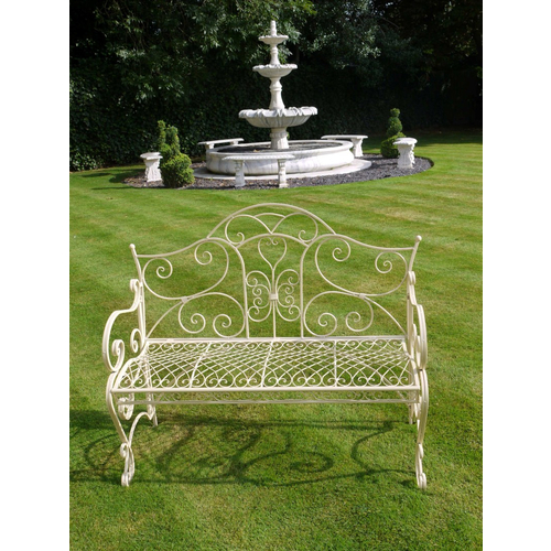 Cream Metal Garden Bench Cream Metal Garden Bench