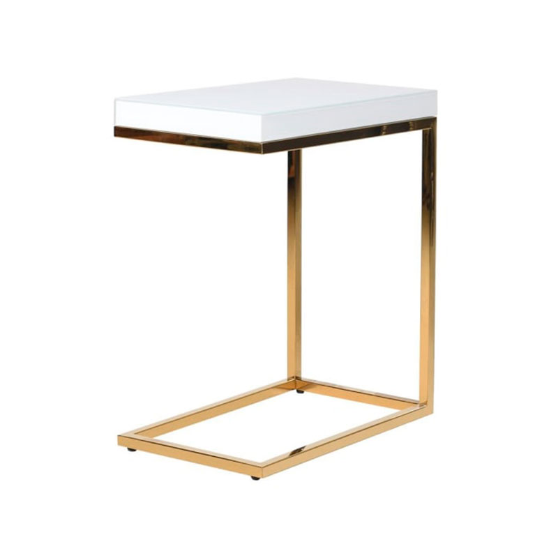 Gold Metal White Topped Side Table Gold Metal White Topped Side Table