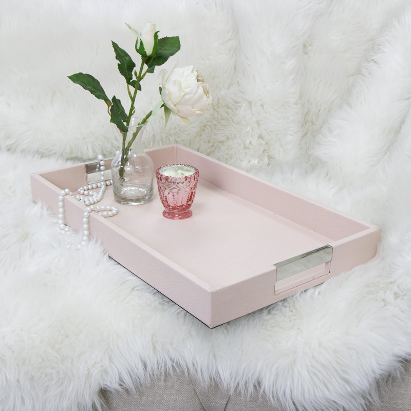 Faux Leather Pink Tray