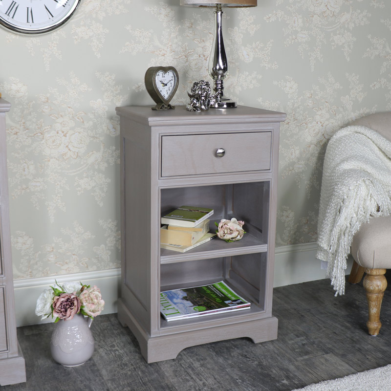 Taupe 1 Drawer Bedside Cabinet - Cambridge Range Taupe 1 Drawer Bedside Cabinet - Cambridge Range