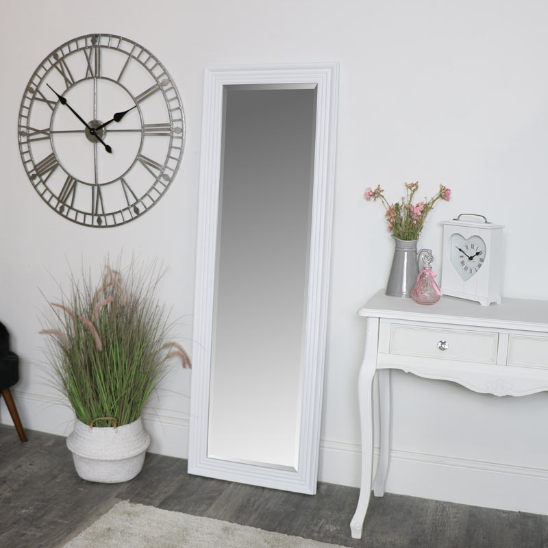 Tall White Full Length Mirror 52 x 160cm