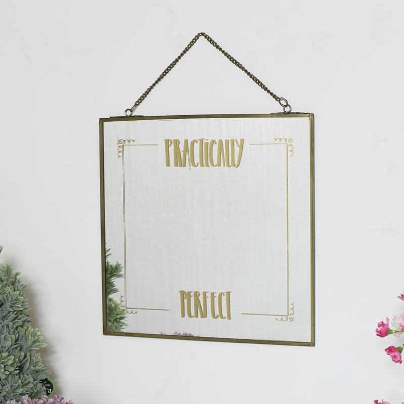 Square Gold Wall Hanging Mirror Square Gold Wall Hanging Mirror