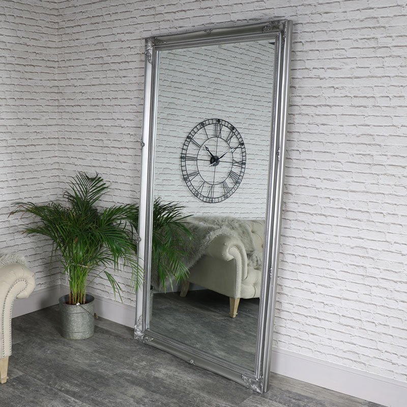 Extra Large Full Length Ornate Silver Mirror Flora Furniture Ornate Silver Mirror Flora Furniture, Large Floor Length Mirrors