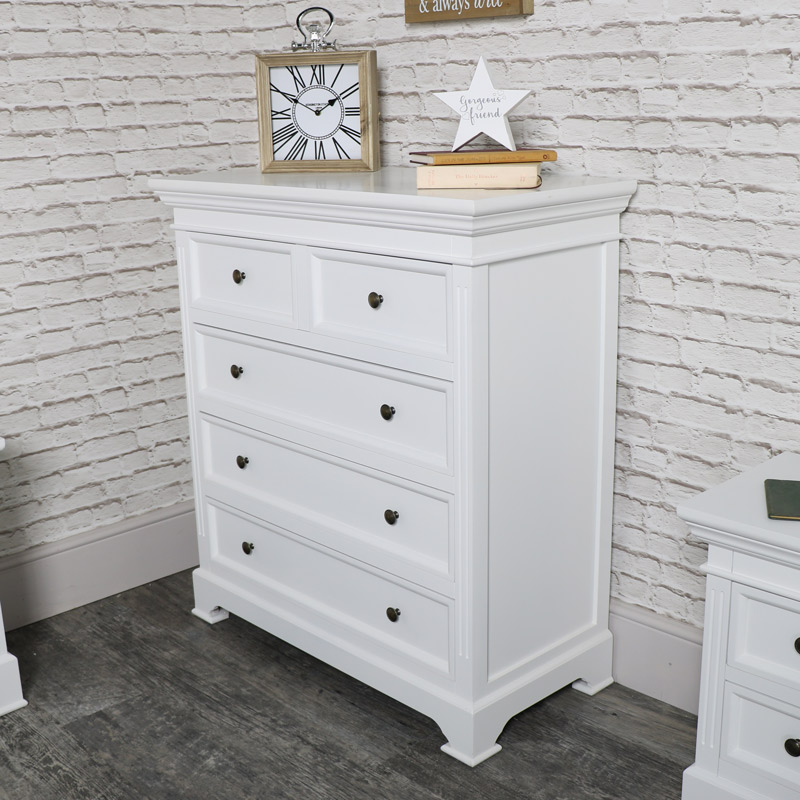 White Chest Of Drawers Daventry White Range Flora Furniture