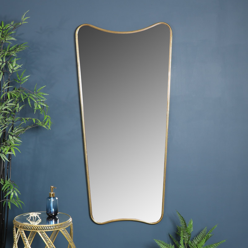 Extra Large Antiqued Gold Curved Wall Mirror Flora Furniture Extra Large Antiqued Gold Curved Wall