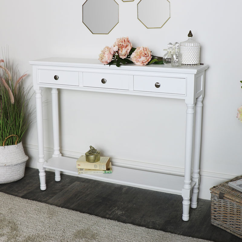 White Console Table With Shelf Flora Furniture - Modern White Console Table With Storage White Console Table With Shelf Flora Furniture - Modern White Console Table With Storage