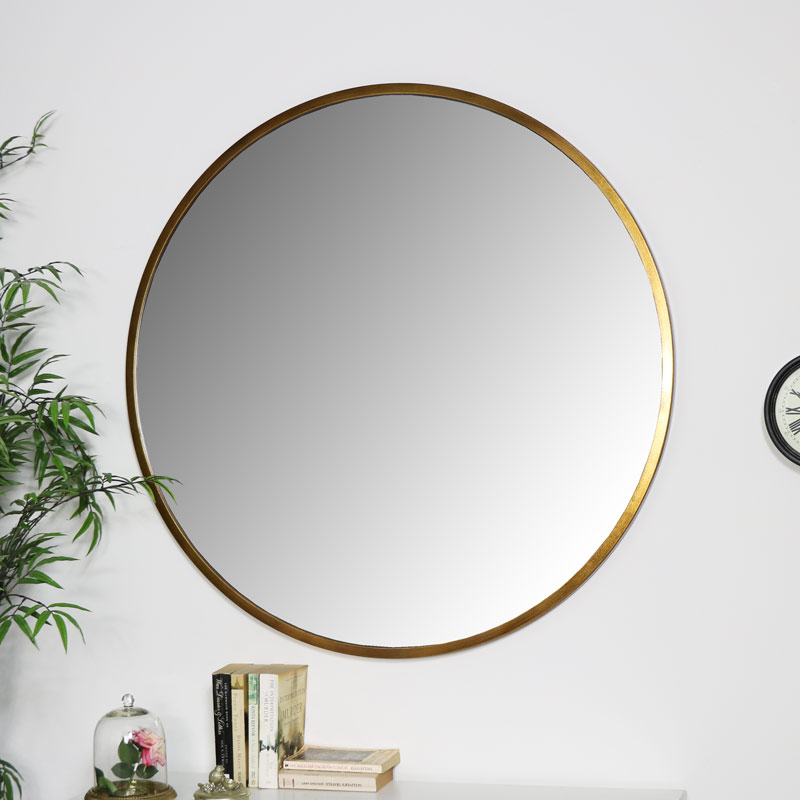Large Round Gold Mirror 100cm X, Extra Large Round Mirror 150cm Uk