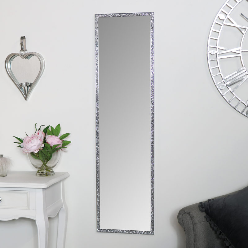 Tall Slim Jewelled Framed Mirror Tall Slim Jewelled Framed Mirror