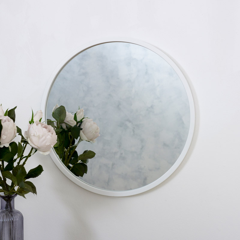 Round White Wall Mirror 50cm x 50cm