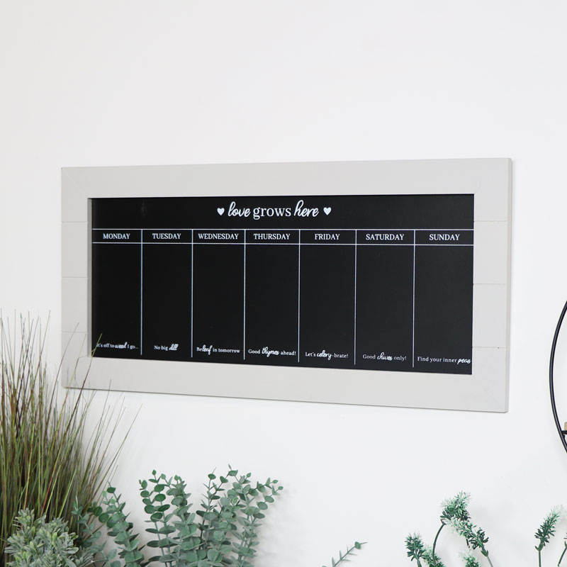 Grey Wooden Weekly Chalkboard Planner Grey Wooden Weekly Chalkboard Planner