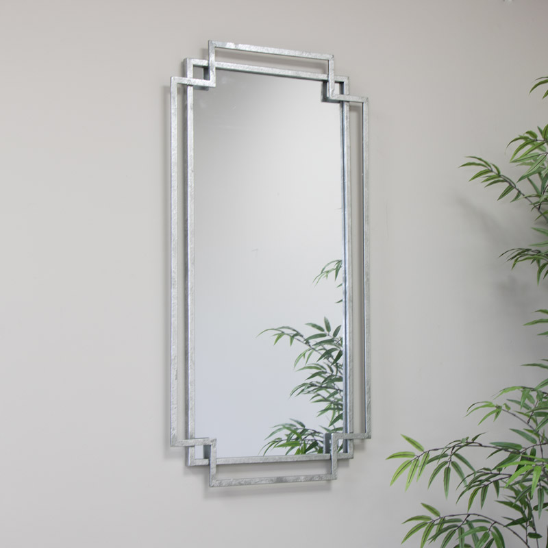 Silver Foiled Wall Mirror 94cm x 48cm