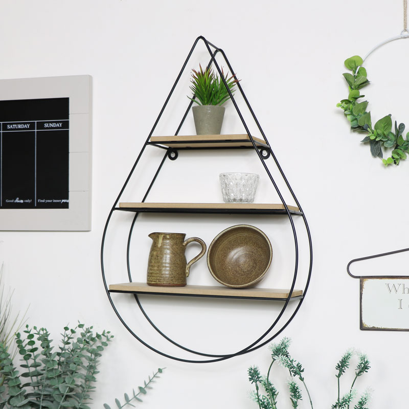 Tear Drop Wire & Wood Shelf Tear Drop Wire & Wood Shelf